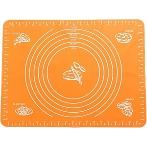 Turuncu Silikon Ölçekli Hamur Açma Matı 45 x 65 Cm.