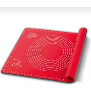 Kırmızı Silikon Ölçekli Hamur Açma Matı 45 x 65 Cm.