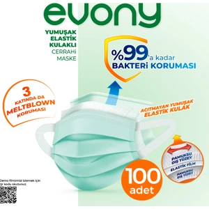 YUMUŞAK ELASTİK KULAKLI MASKE 100 ADET