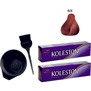 Koleston Tüp Saç Boyası 6/4 Kızıl Bkır 2'li + Boyama Seti