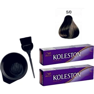 Koleston Tüp Saç Boyası 5/0 Açık Kahve 2'li + Boyama Seti