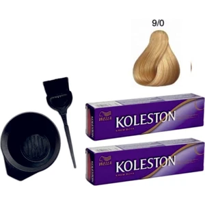 Koleston Tüp Saç Boyası 9/0 Sarı 2'li + Boyama Seti