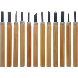 12 Parça Ahşap Oyma Hobi Heykel Set Ağaç Oyma Set Kalem Set