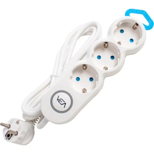 VE-2S3S 3lü Kablolu Anahtarlı 2 Metre Grup Priz