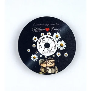 Ahşap Uv Baskılı Magnet Nikah Süsü 50'li UV-148