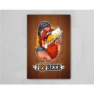 I Beer 3 Retro Vintage Ahşap Poster Tablo