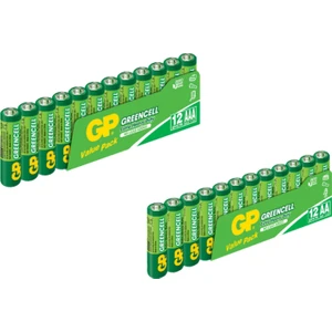 Gp Pil Paketi 24 Adet Pil 12'li Kalem + 12'li İnce AA R6, AAA R03