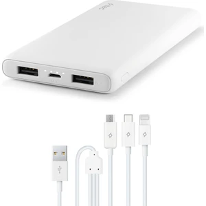 2BB171S Powerslim S Trio Harici Powerbank Şarj Cihazı 10000MAH + 3in1 Trio Kablo Beyaz