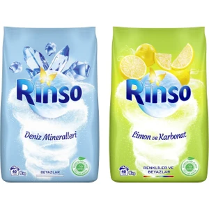 Deniz Mineralleri Beyazlar Için  6 kg + Rinso Limon ve Karbonat Renkliler Için 6 kg