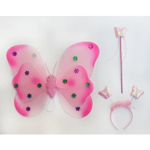 Parti Feneri Kelebek Kanat  Set Sırta Takılan Pembe 50*50X cm