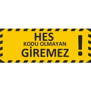 İndirim mağazası Hes Kodu Olmayan Giremez Uyarı Etiketi - Yapışkanlı Sticker 12.5x20 cm