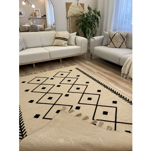 Rugs Modern Ute 5002 Black Kilim Siyah Nakışlı Jüt Natural
