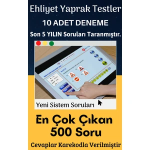 Enine Boyuna Eğitim 10’lu Ehliyet Deneme Yaprak Test