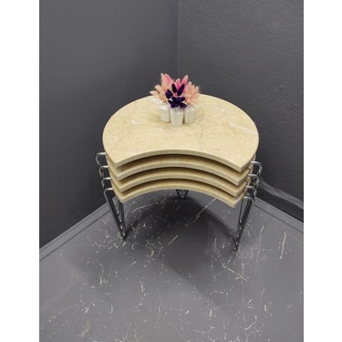 Efe Aksesuar Luks Mdf 4 Lu Metal Ayakli Yonca Sehpa Hem Fiyati