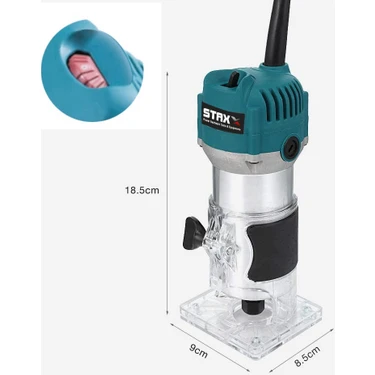 Staxx Power Staxx Pro 1600W Devir Ayarlı Formika Traşlama Freze Makinesi 6mm Pens Alüminyum