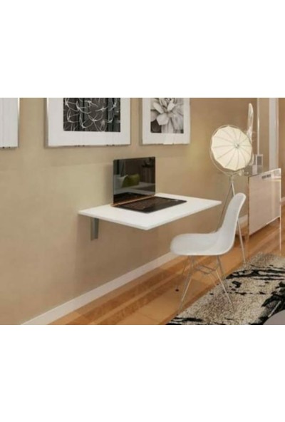 Meyamob Duvara Monte Katlanır Masa Beyaz Renk 45X60 cm