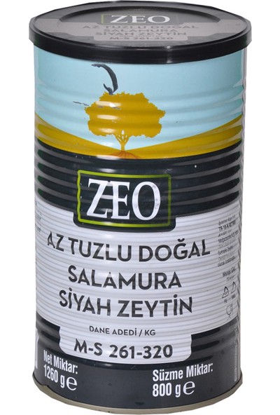 Zeo Salamura Az Tuzlu Siyah Zeytin 800 gr