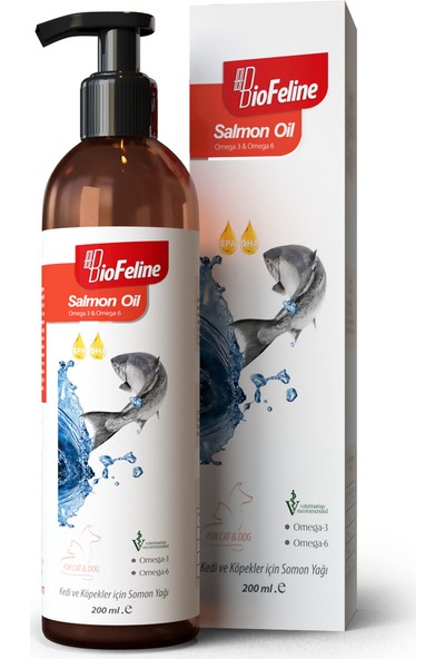 Biofeline Salmon Oil 200 Ml. (Kedi ve Köpekler Için Omega 3 ve 6 Desteği)