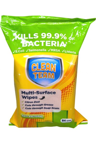 Clean Team Antibakteriyel Limon Kokulu Islak Mendil 84'lü