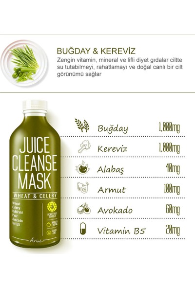 Ariul Juice Cleanse Mask - Wheat & Celery