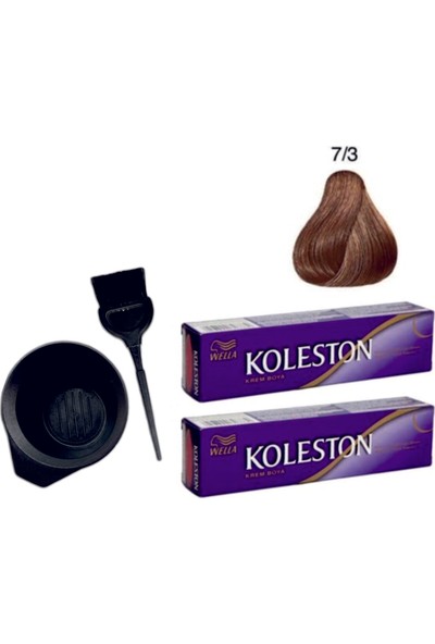 Koleston Tüp Saç Boyası 7/3 Fındık Kabuğu 2'li + Boyama Seti