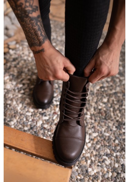 Kahvrengi Cilt Erkek Bot 0012347 indirimleri