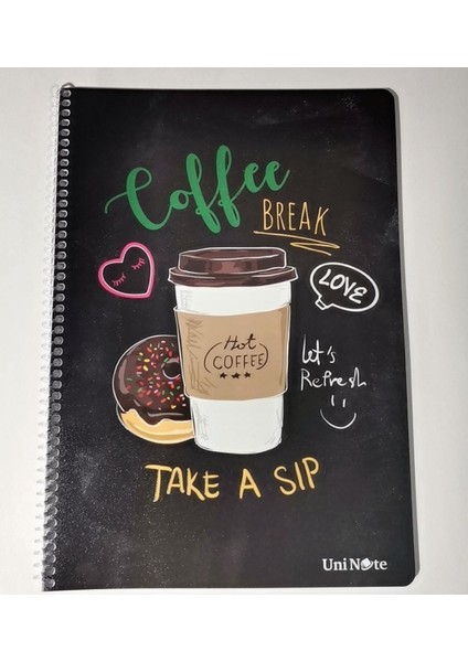 Caffe Break A4 Spiralli Kareli Defter