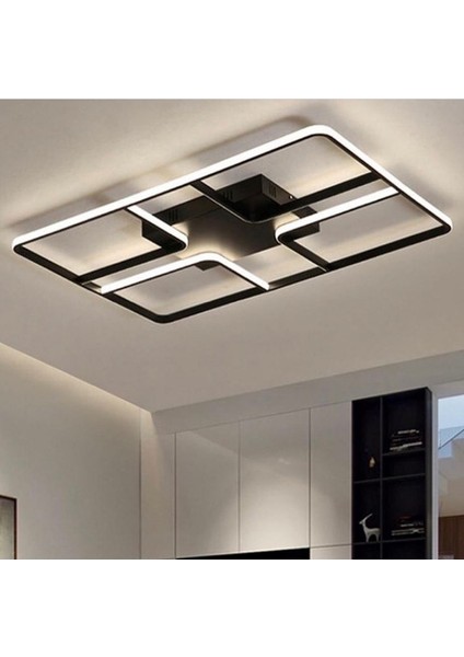 Modern Tarz LED Sıva Üstü Plofonyer 50*80CM Siyah 3000K