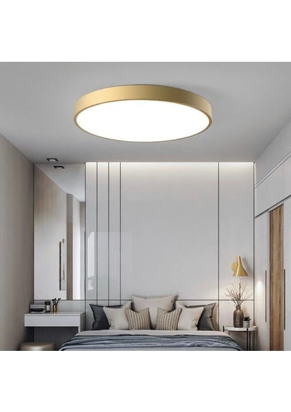 Modern LED Sıva Üstü Plofonyer Q.60CM Bronz 3000K