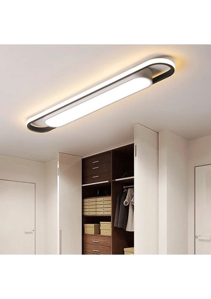 Modern LED Elips Dekoratif Plofonyer Avize Dış Siyah / Iç Beyaz 3000K