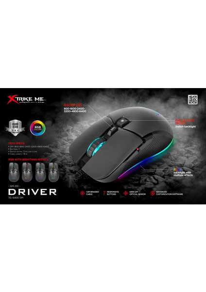 Me GM-310 Oyuncu Mouse Siyah