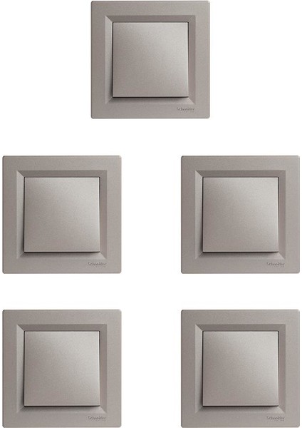 Asfora Plus Tekli Anahtar Bronz Rengi 5li Paket Çerçeve Dahil