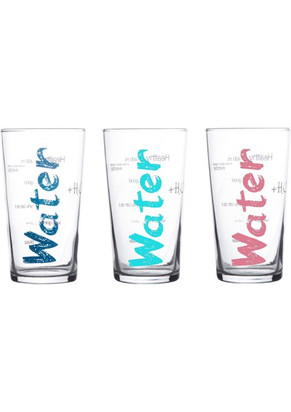 Mudo Concept Water Bardak 3Lü Set Mavi Turkuaz Pembe
