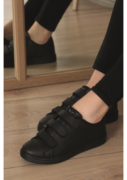 Albishoes Unisex Cırtlı Siyah Sneaker - SCC75