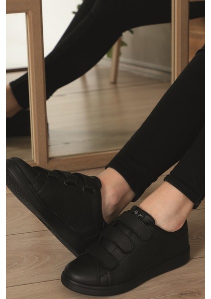 Albishoes Unisex Cırtlı Siyah Sneaker - SCC75