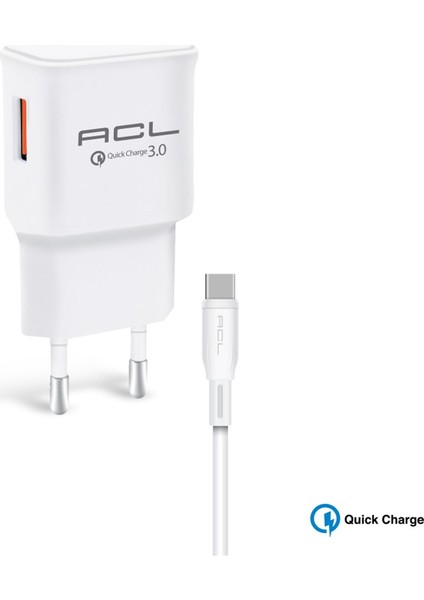 M4 Powerclassic™ Quick Charge 3A Type-C USB Kablolu Duvar Şarj Aleti