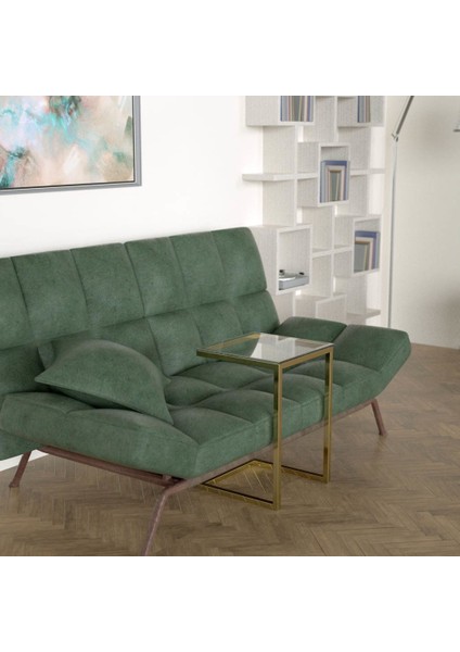 Potrica C Sehpa - Pirinç Ayak Şeffaf Cam Tabla fiyatları