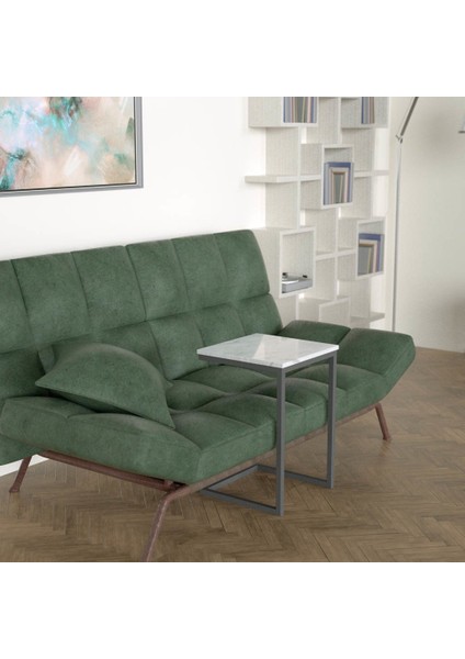 Potrica C Sehpa - Metal Siyah Ayak Beyaz Mermer fiyatları