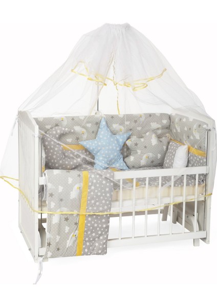Gri Figürlü Bebek Uyku Seti 60X120 (12 Parça)