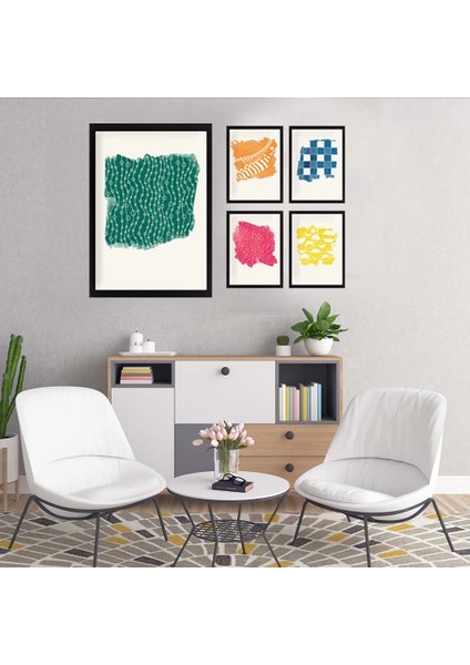 5 Parçalı Siyah Çerçeveli Set Tablo 1 Adet 35X50 4 Adet 20X35