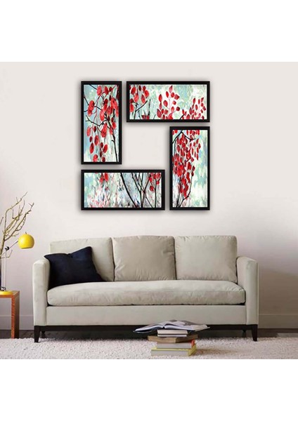 4 Parçalı Siyah Çerçeveli Set Tablo 1 Adet 35X50 3 Adet 20X35