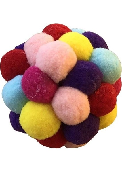 Ponponlu ve Çıngıraklı Kedi Oyun Topu Kedi Oyuncağı 7 cm