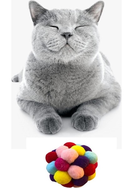 Ponponlu ve Çıngıraklı Kedi Oyun Topu Kedi Oyuncağı 7 cm fiyatları