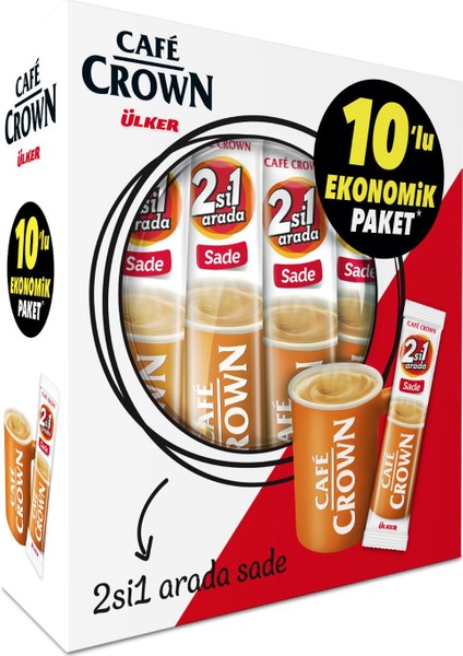 Cafe Crown 2si1 Sade 10'lu Multipack 12'li