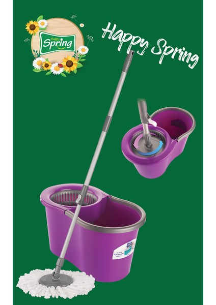 Spring Saplı Paspas- Yedek Dönerli Mop