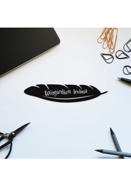 Ahşap Harry Potter Wingardium Leviosa Kitap Ayracı Mdf