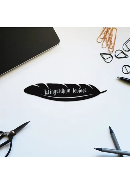 Ahşap Harry Potter Wingardium Leviosa Kitap Ayracı Mdf