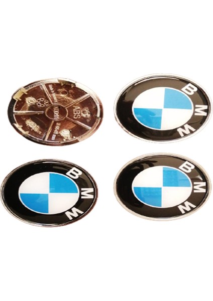 Blueoto  Bmw E36 E39 E46 E60 E90 F30 Jant Göbeği Kabartmalı Göbek Dış Çapı 6.8 mm (4'lü Set)