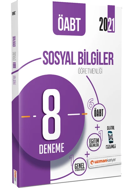 Uzman Kariyer Yayınları 2021 ÖABT Sosyal Bilgiler Öğretmenliği 8 Deneme Dijital Çözümlü