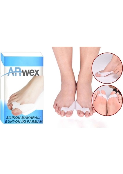 Iki Parmak Silikon Makaralı Ayak Baş Parmak Kemik Bunyon Koruyucu Bunion Çift